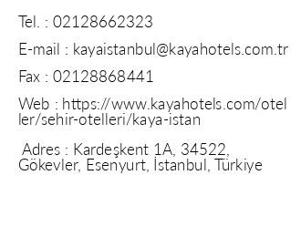 Kaya Istanbul Fair & Convention iletiim bilgileri